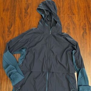 REI Blue Windbreaker Hooded Jacket Full Zip